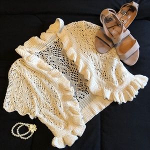 American Rag open-stitch cropped shrug